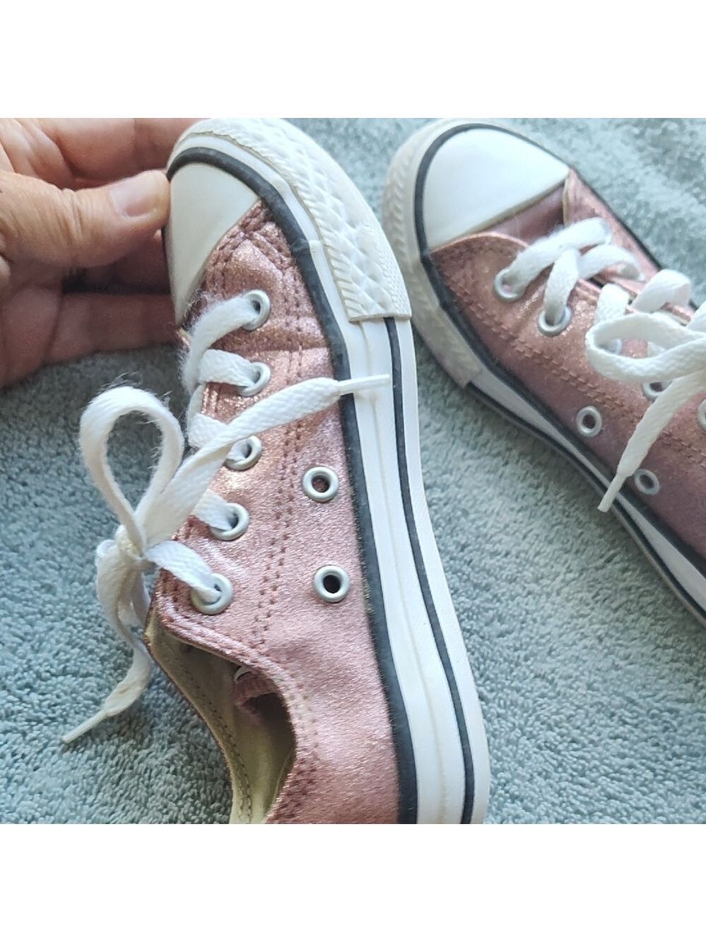 Pink and White Low-Top Sneakers - Picture 6 of 7